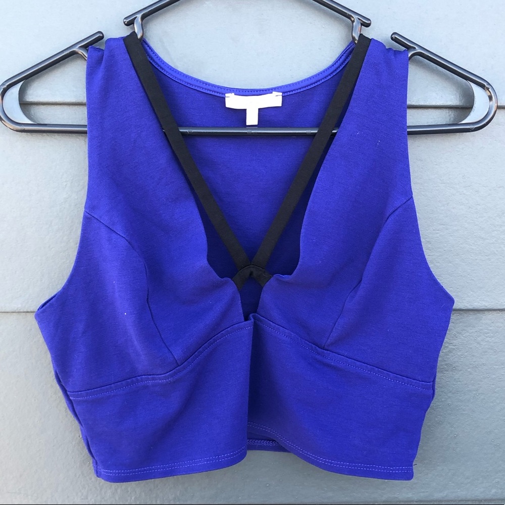 Charlotte Russe V-Neck Crop Top Large